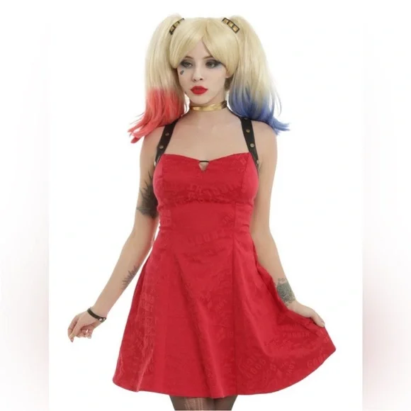 sachin and babi light blue dress Harley Quinn Sequins Club Dress Backless Dress Suicide Squad Cosplay Costume main image 1